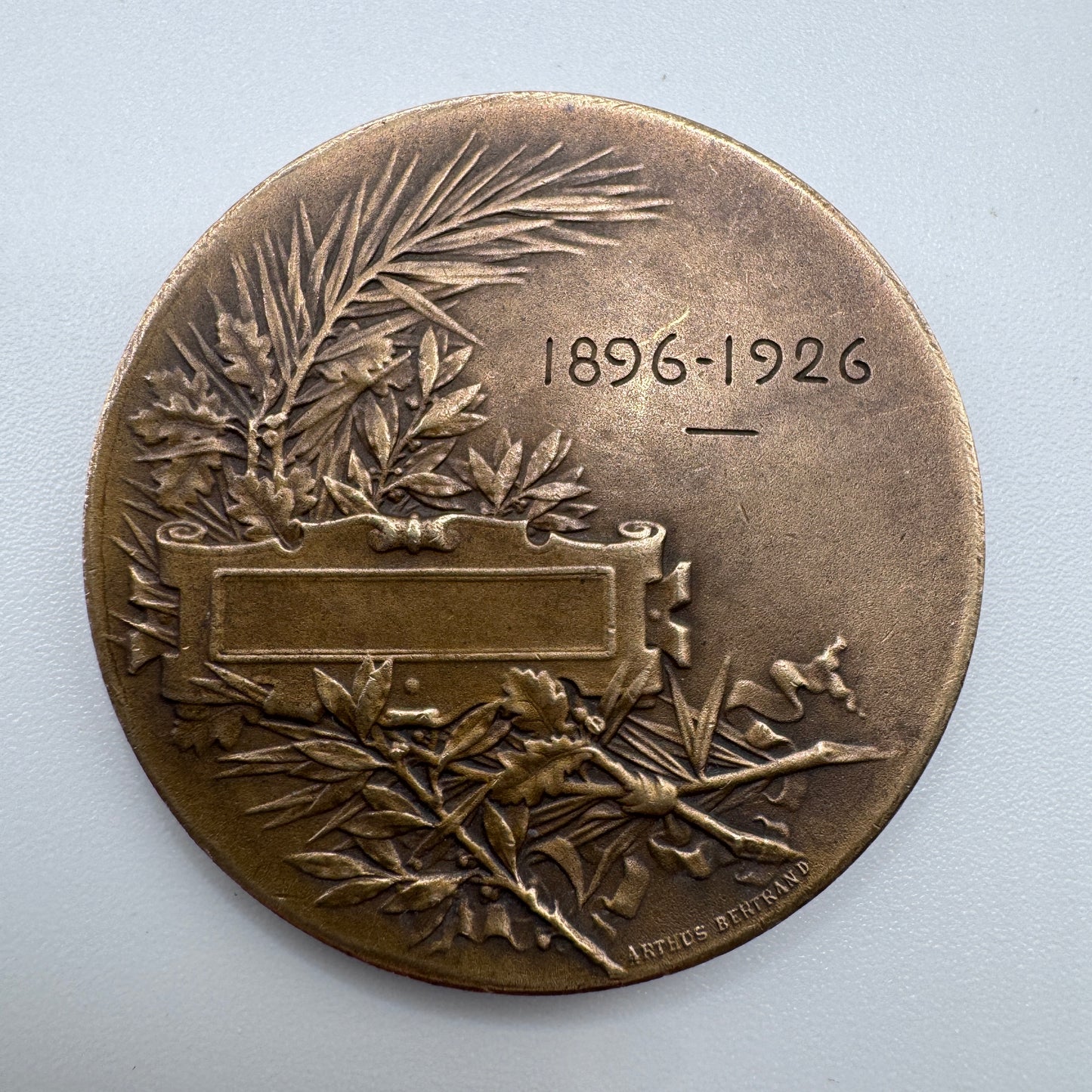 Médaille artistique ancienne en bronze « les maraîchers » par Desaide