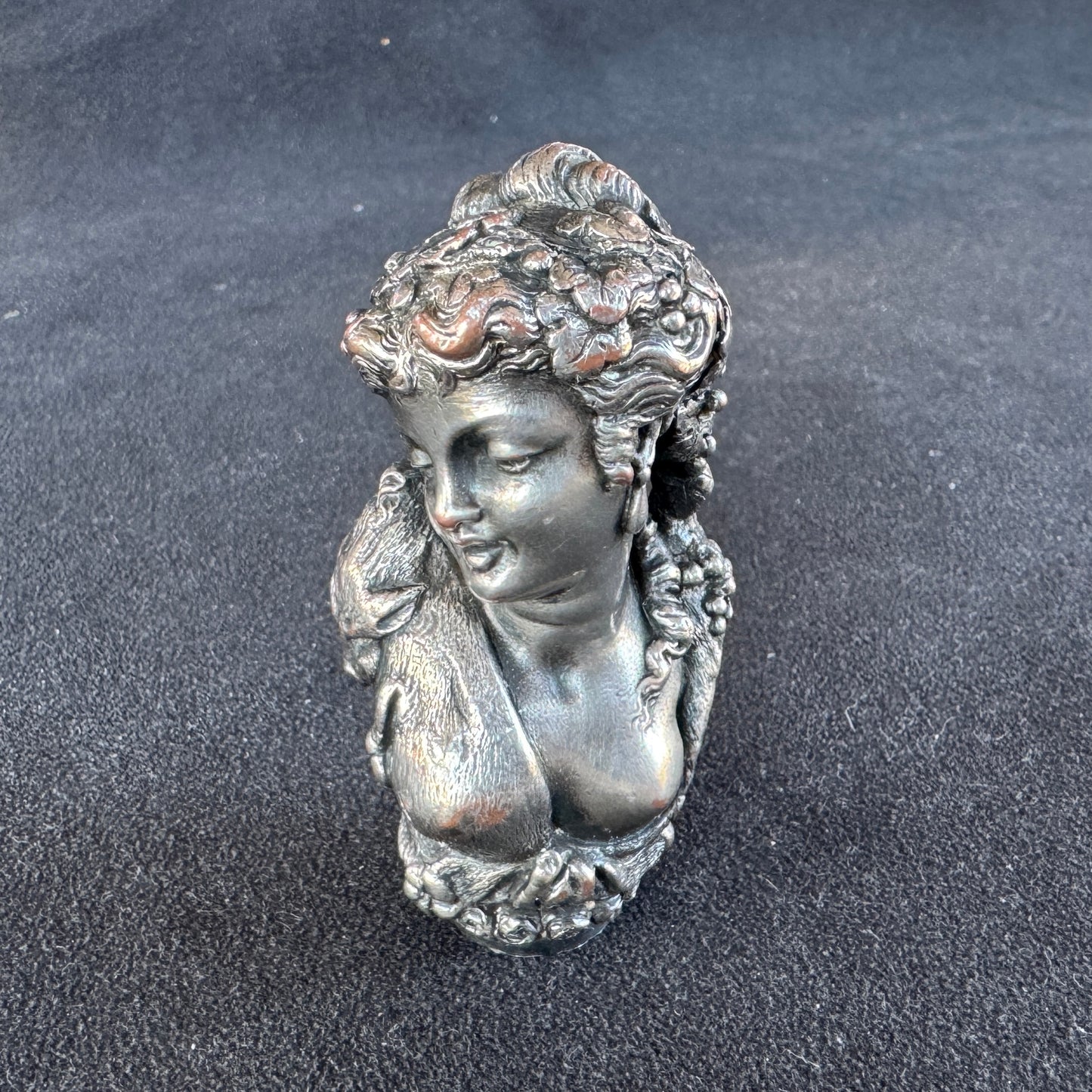 Pommeau de canne ancien XIXeme « Bacchante » - cuivre argenté