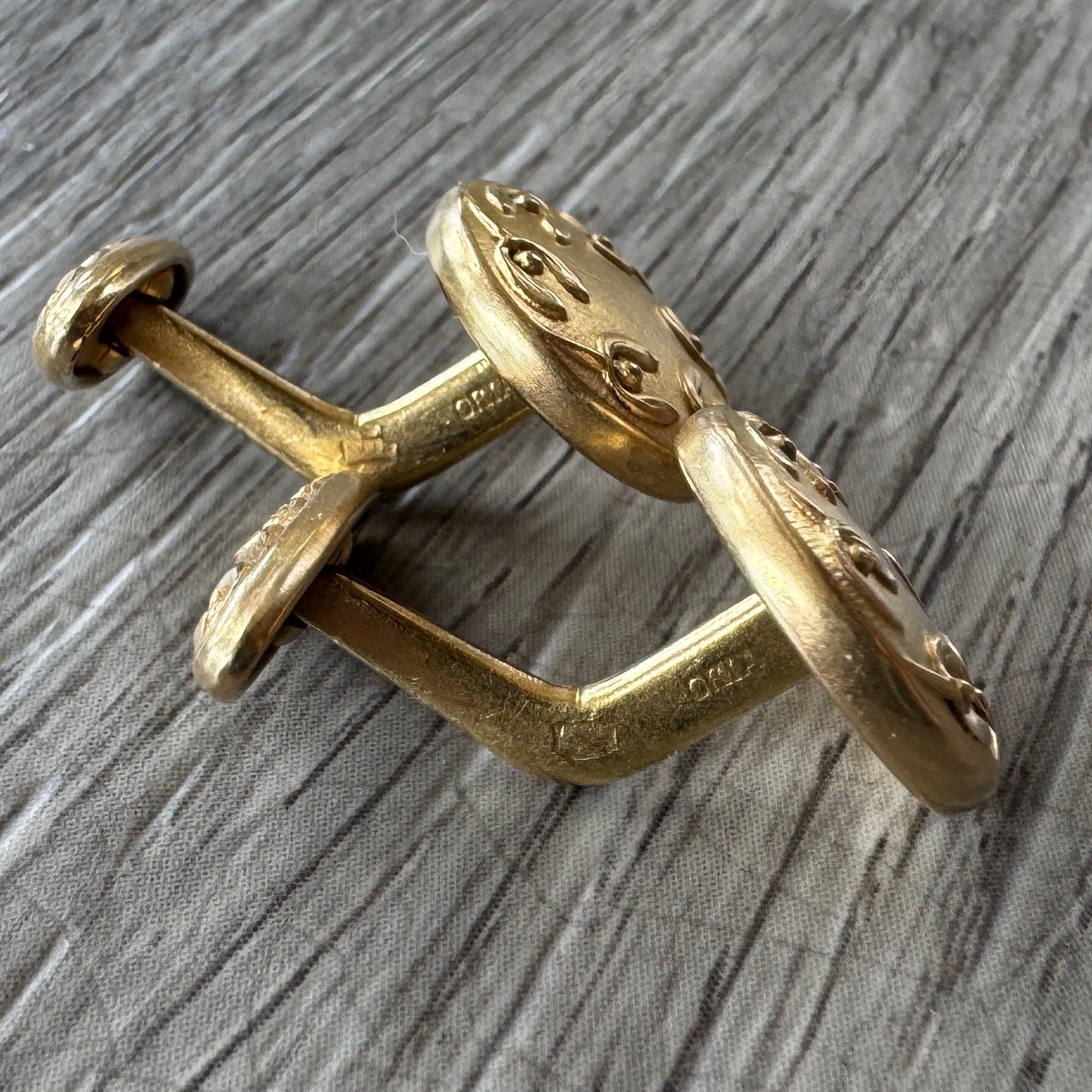Boutons de manchettes Art Nouveau - plaqué or ORIA