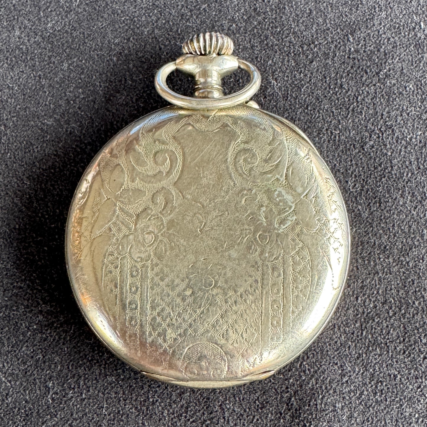 montre à gousset Ancienne avec décor de fleurs