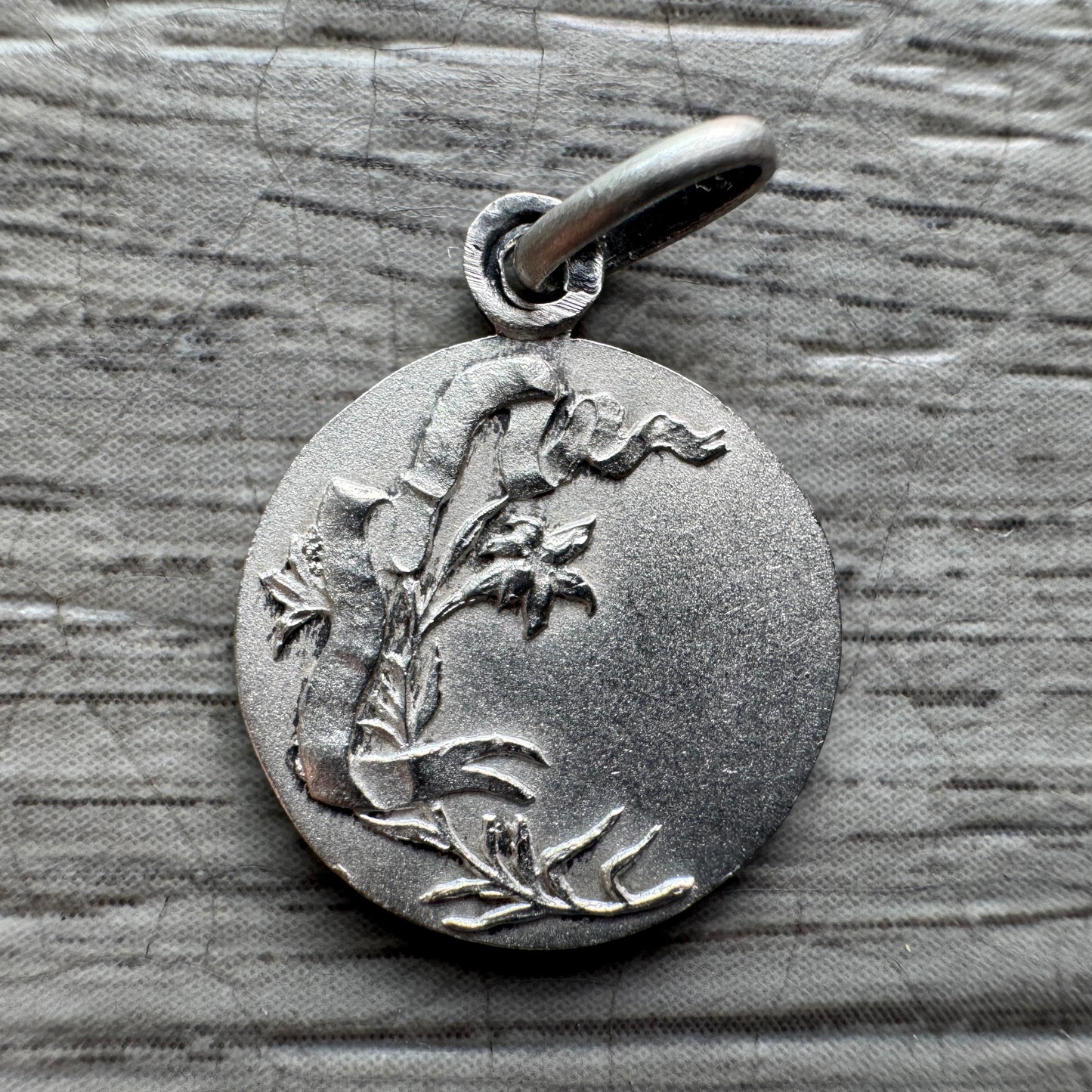 Médaille religieuse ancienne en argent - Sainte vierge Marie
