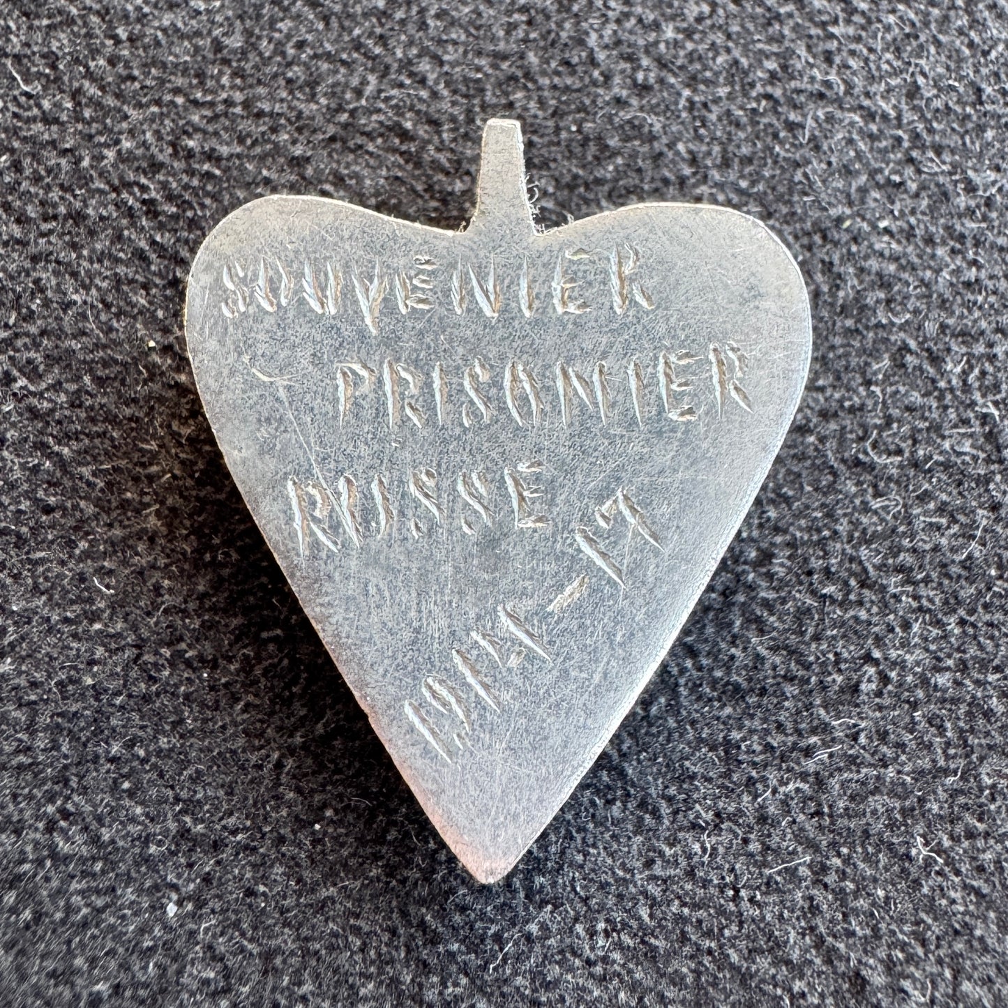 pendentif artisanat de tranchée WW1 - « souvenir prisonnier Russe 1914-1917 »