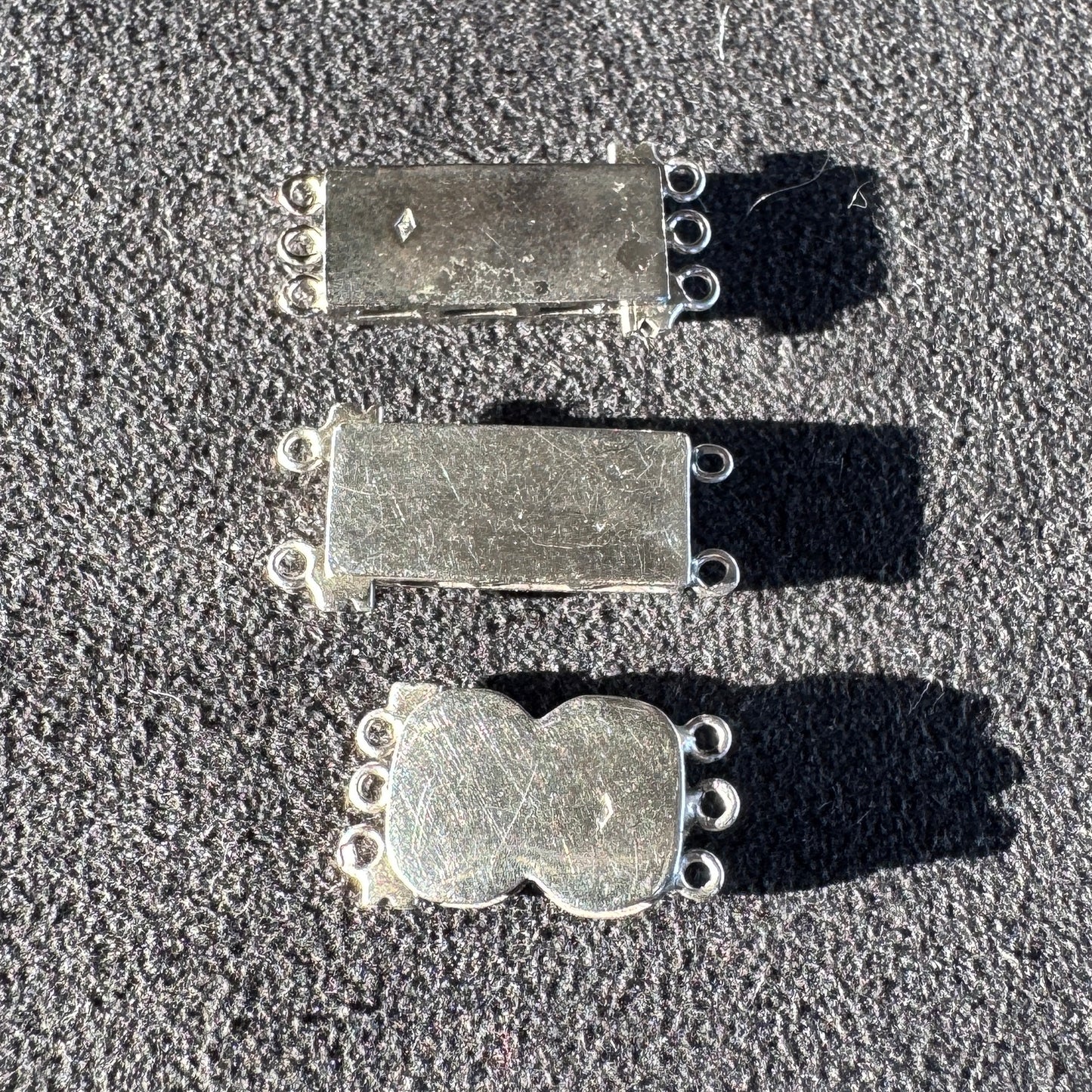 Lot de 3 fermoirs ancien en argent - époque 1920