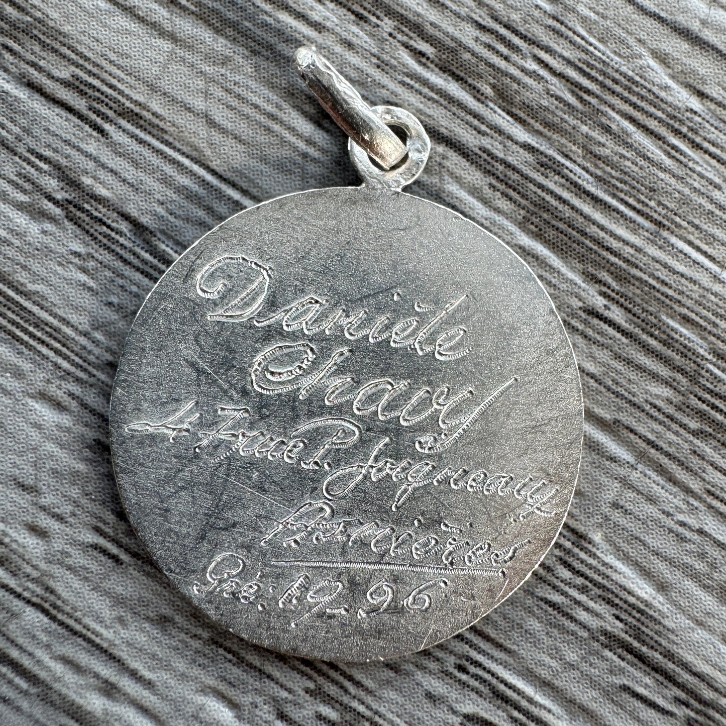Médaille religieuse ancienne en argent - Saint Christophe