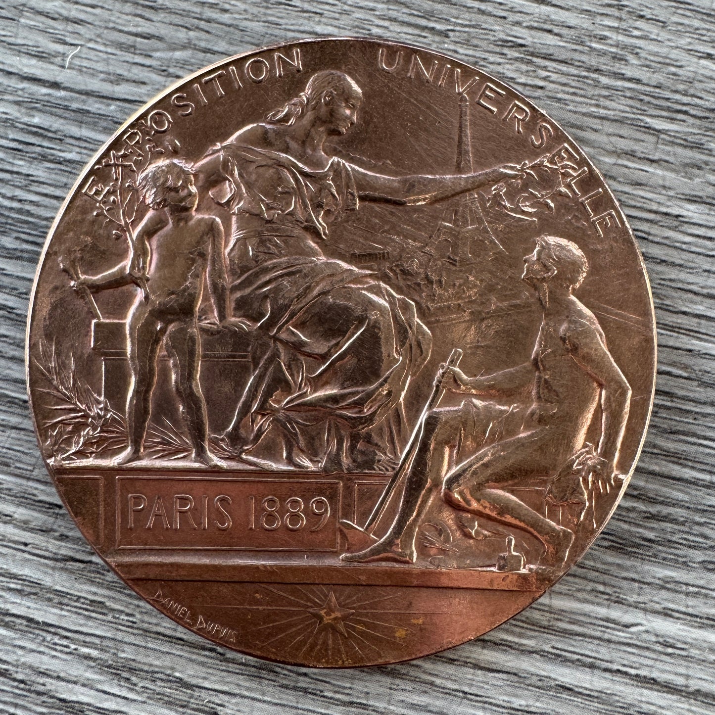 Medaille ancienne en bronze « exposition universelle de 1889 » par Dupuis
