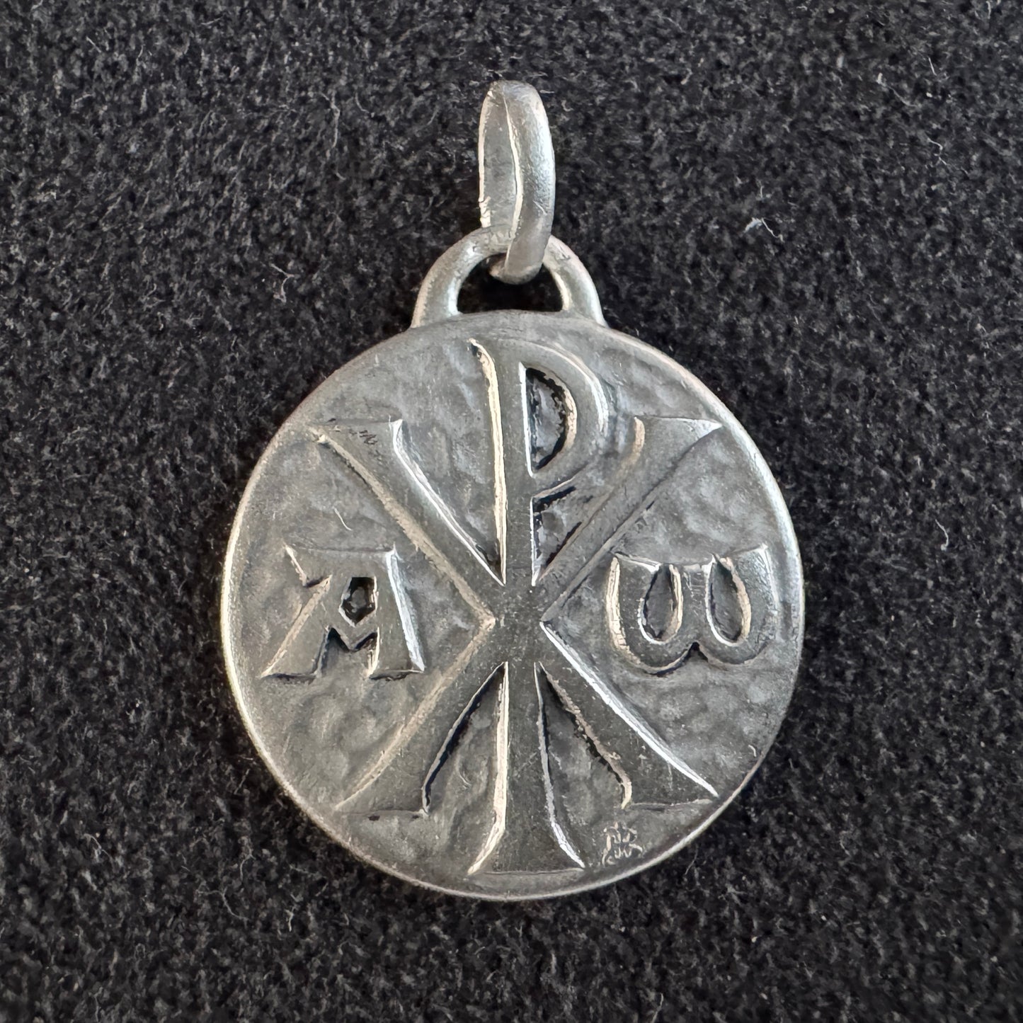 Médaille religieuse ancienne en argent - Chrisme