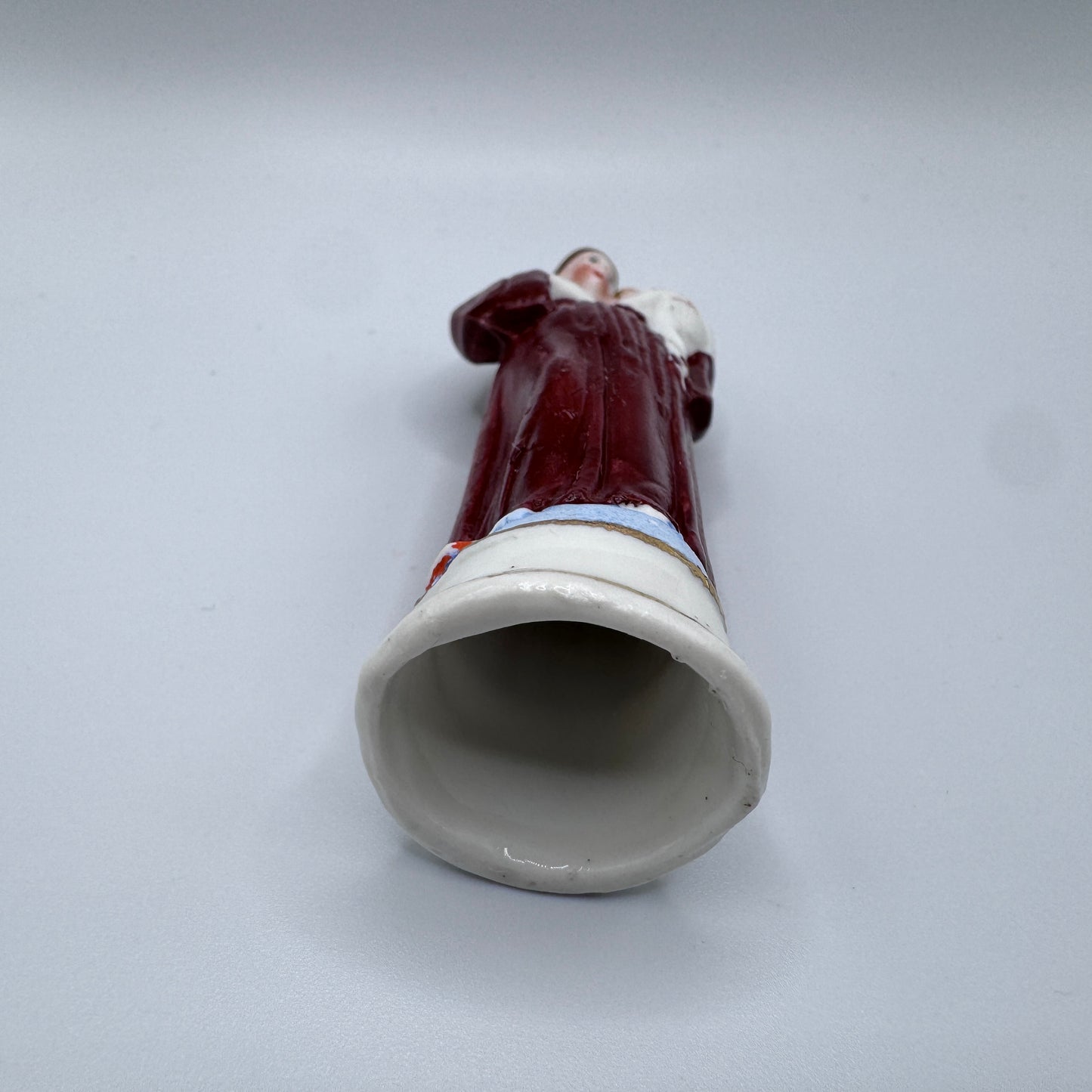 Petite sculpture religieuse ancienne en biscuit polychrome - Saint-Antoine