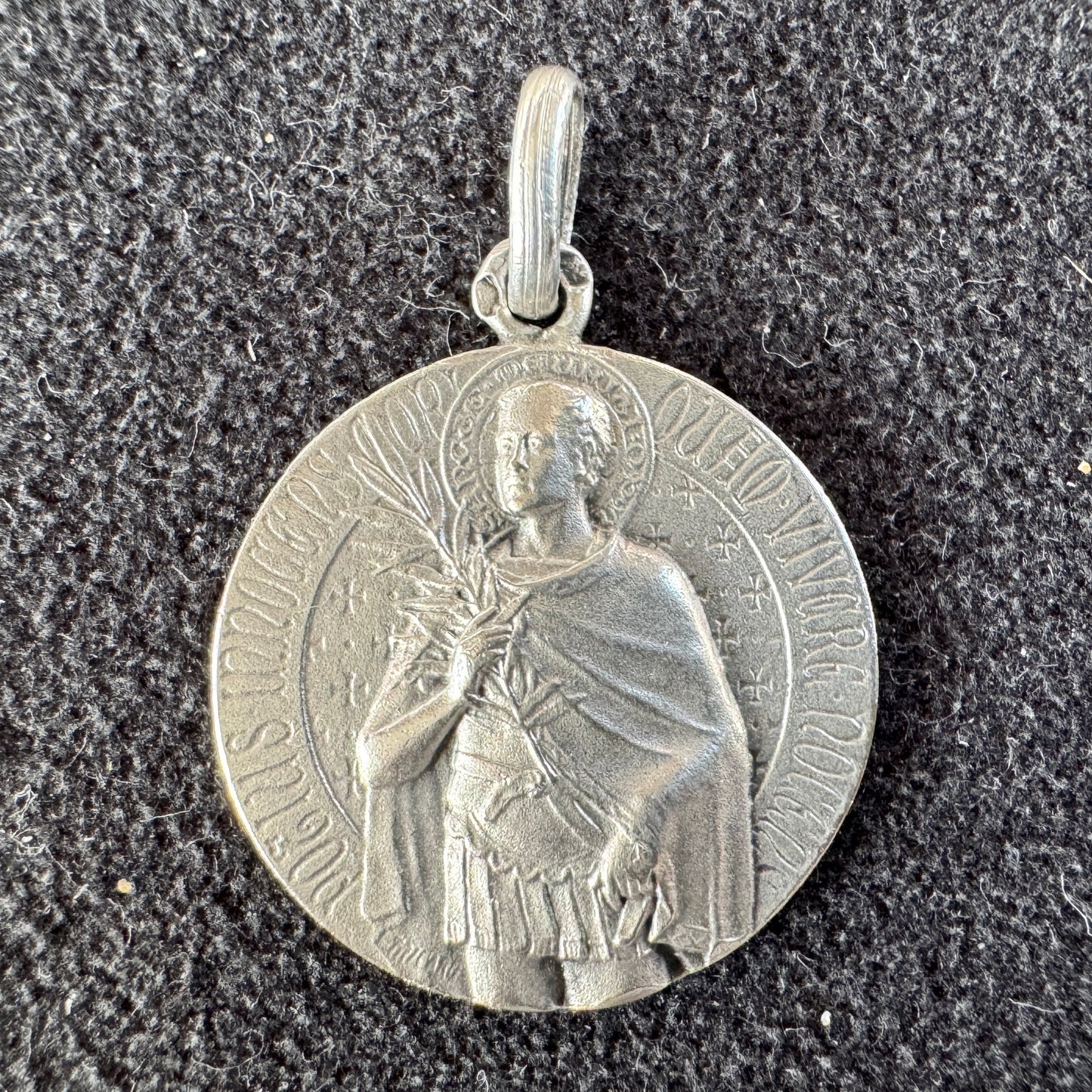 Médaille religieuse ancienne en argent « Saint Maurice d’Agaune »