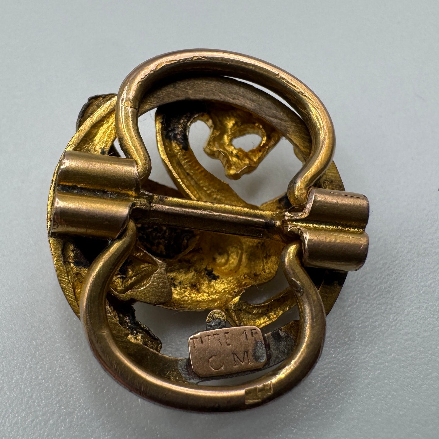 Passant de sautoir Art Nouveau « chimère » - plaqué or