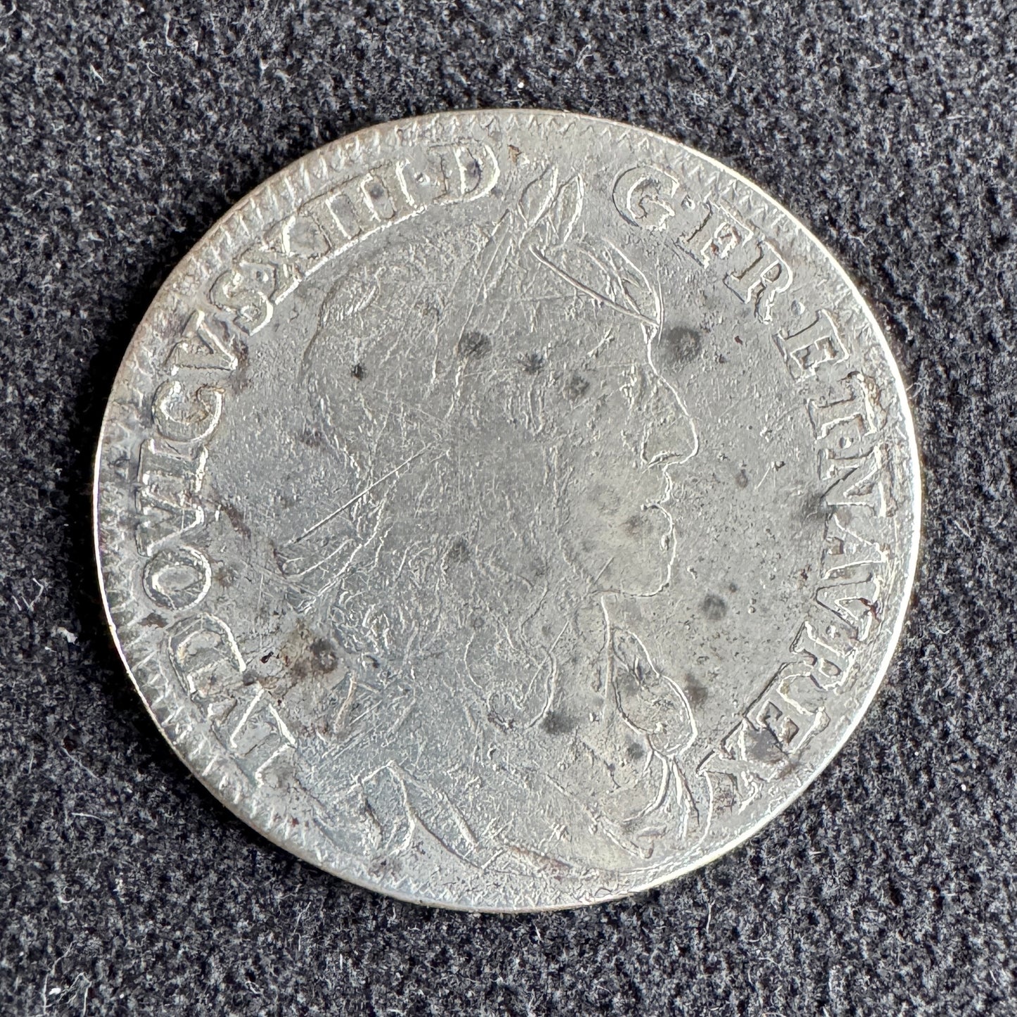 Monnaie ancienne en argent - « quart d’écu Louis XIII 1642 A »