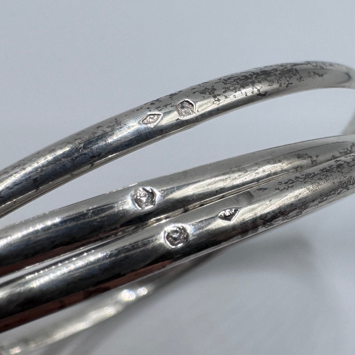 Bracelet ancien 3 joncs - argent massif