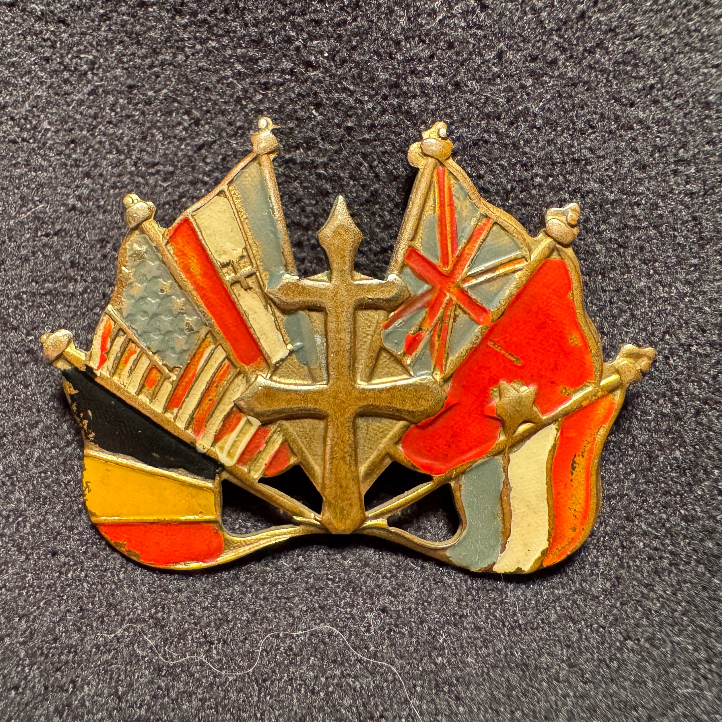 Broche patriotique militaire 1944 - « croix de Lorraine - Libération »