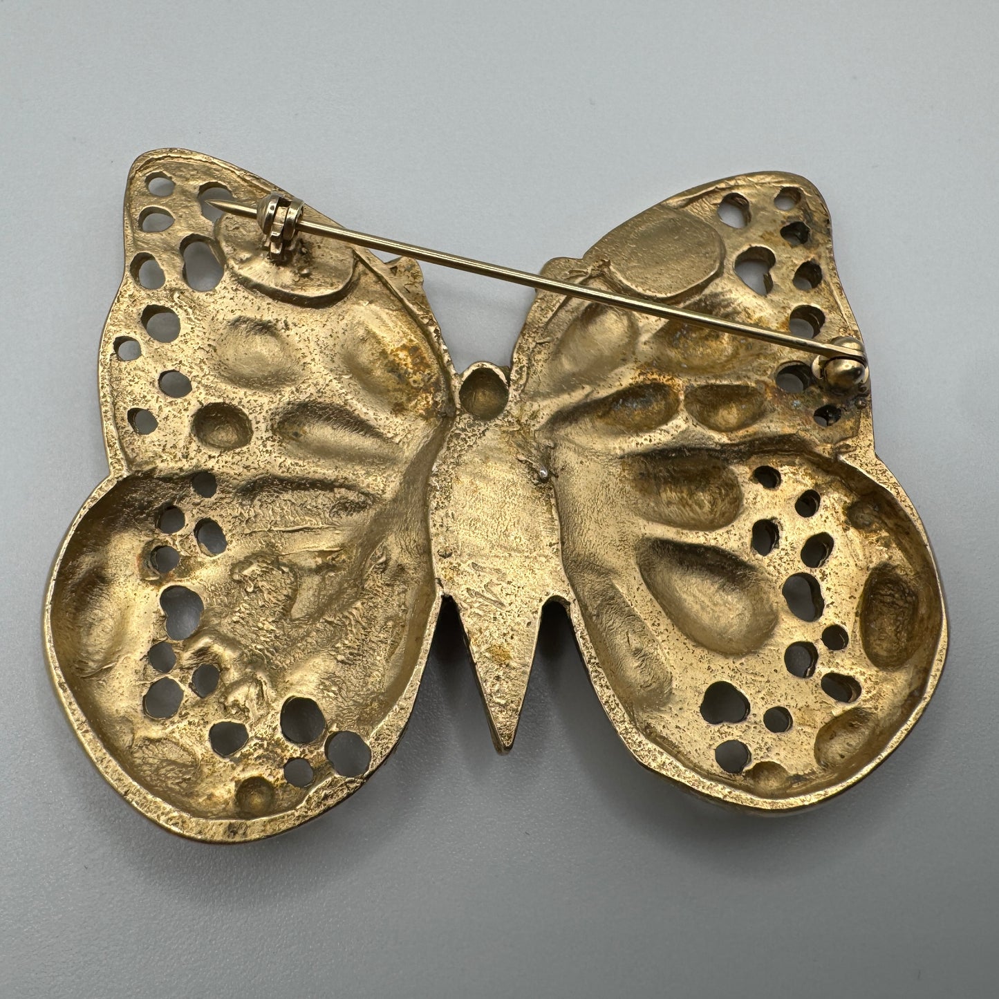 Broche créateur Vintage « papillon » - métal doré