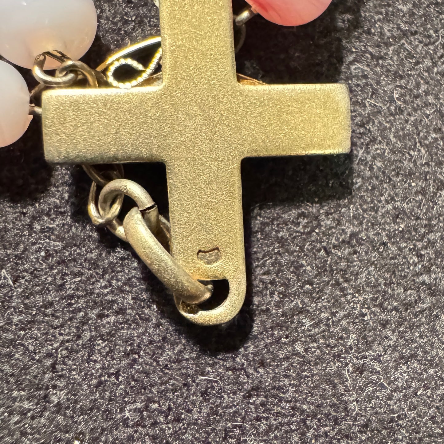 Chapelet ancien en argent vermeil et perles en pâte de verre