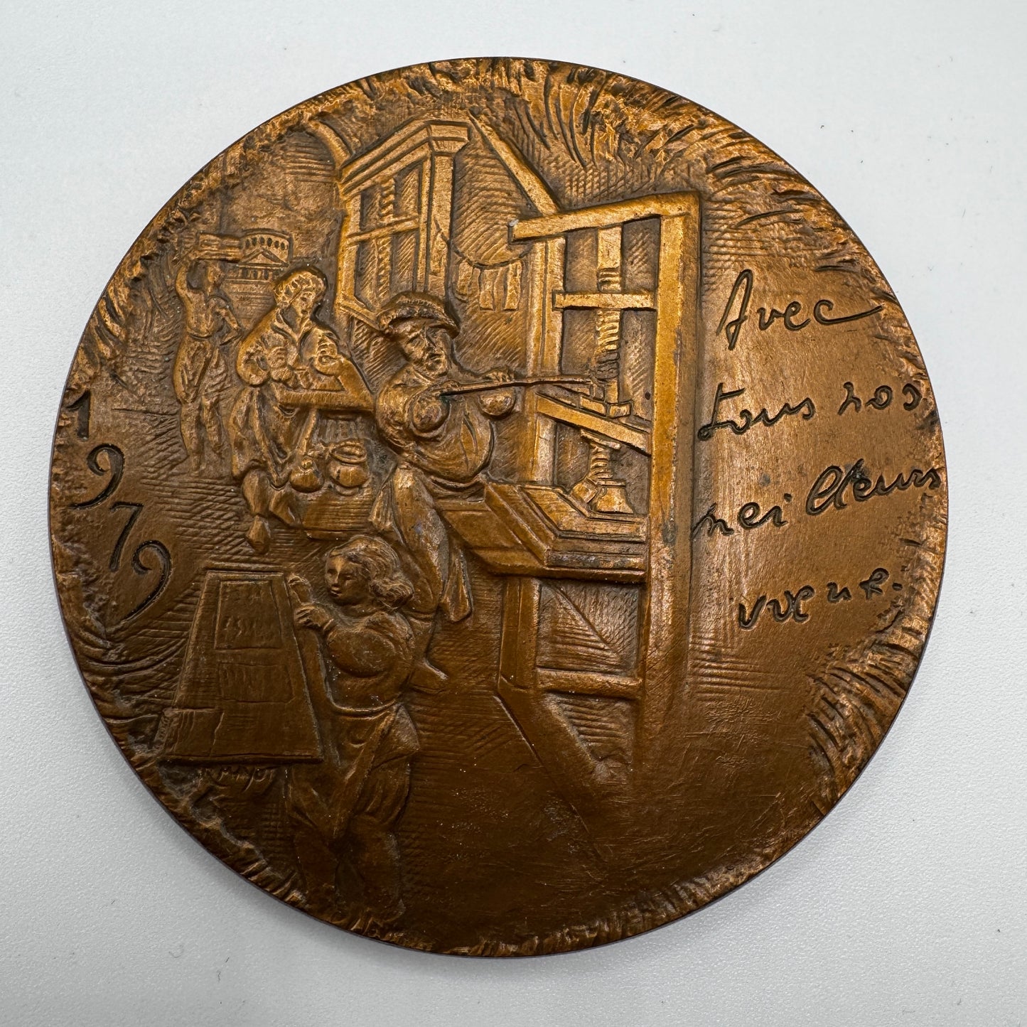 Médaille artistique en bronze « les volcans d’Auvergne »