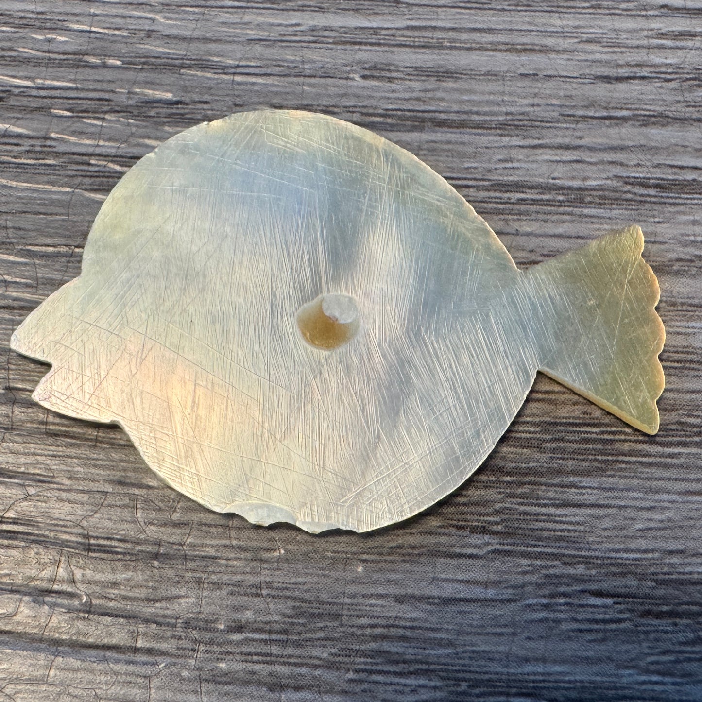 Jeton ancien XIXe « poisson plat » - nacre