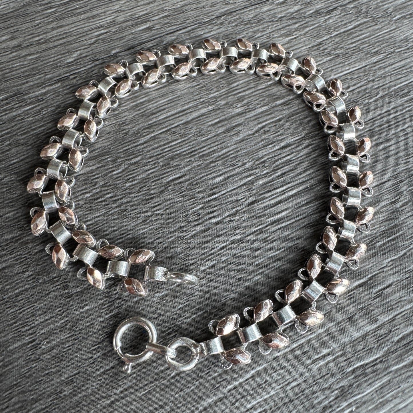 Bracelet ancien en argent et vermeil