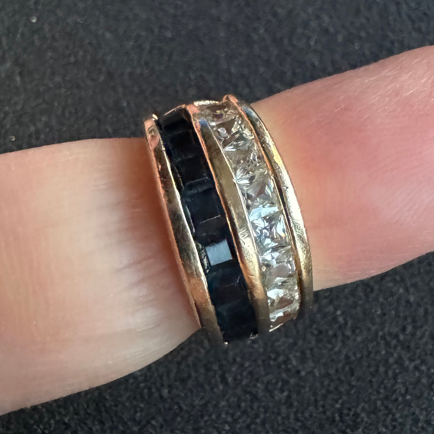 Bague en plaqué or et verroterie