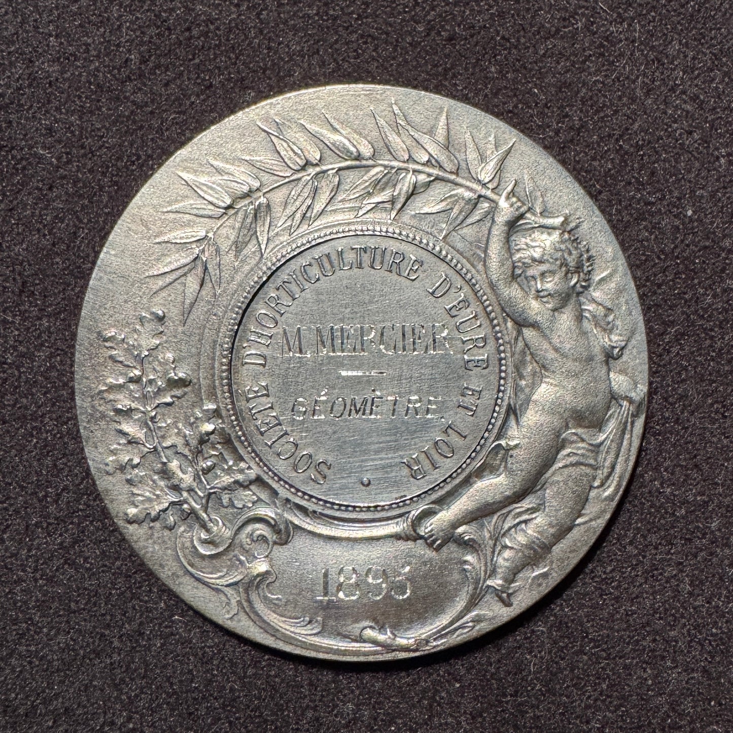 Médaille ancienne en argent « le potager » par Rivet