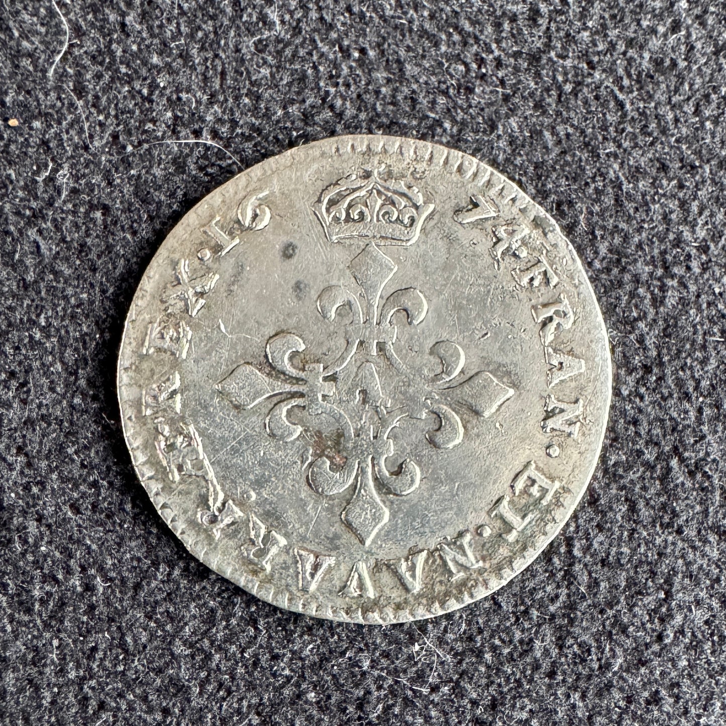 Monnaie ancienne en argent - 4 Sols dit « des traitants » 1674 A - Louis XIV »