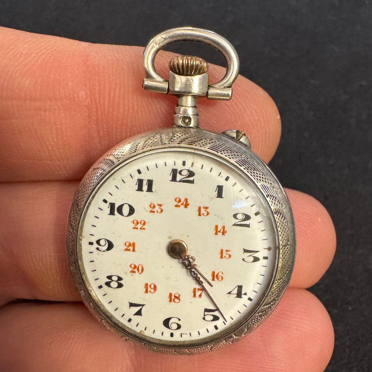 Montre de col à gousset Ancienne en argent