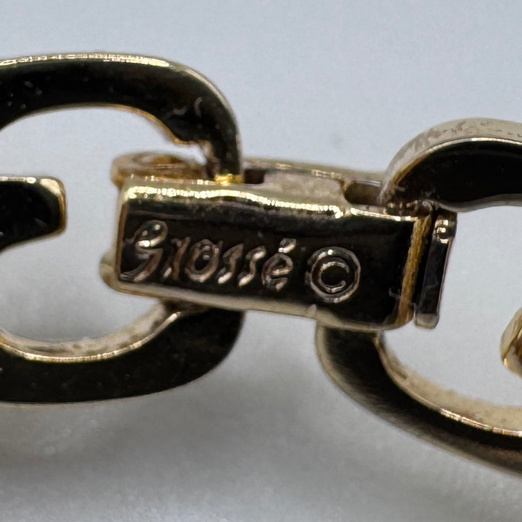 Gros Collier vintage createur signé Grossé - métal doré