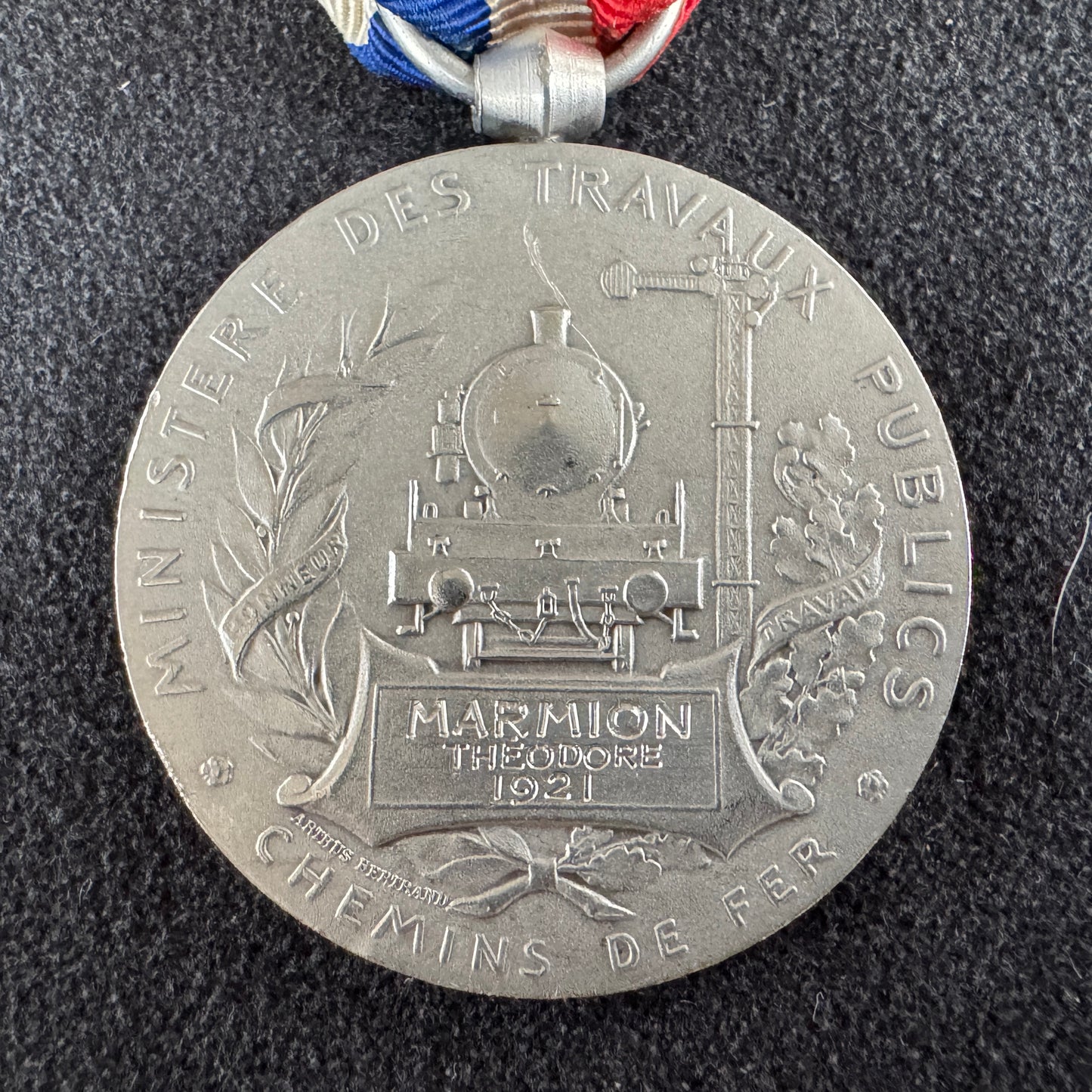 Medaille ancienne en argent - CHEMIN DE FER 1921