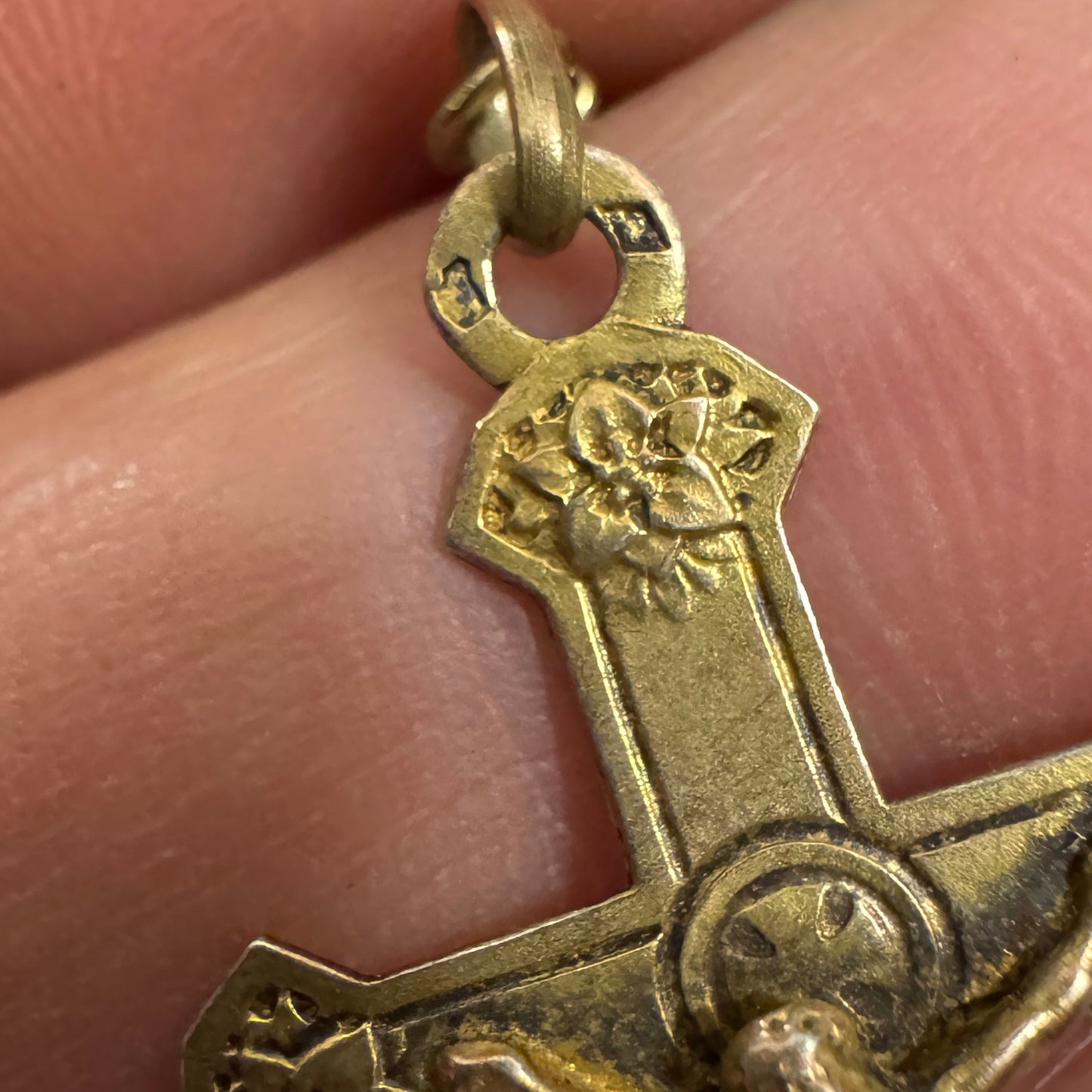 Chapelet ancien en argent vermeil et perles de nacre