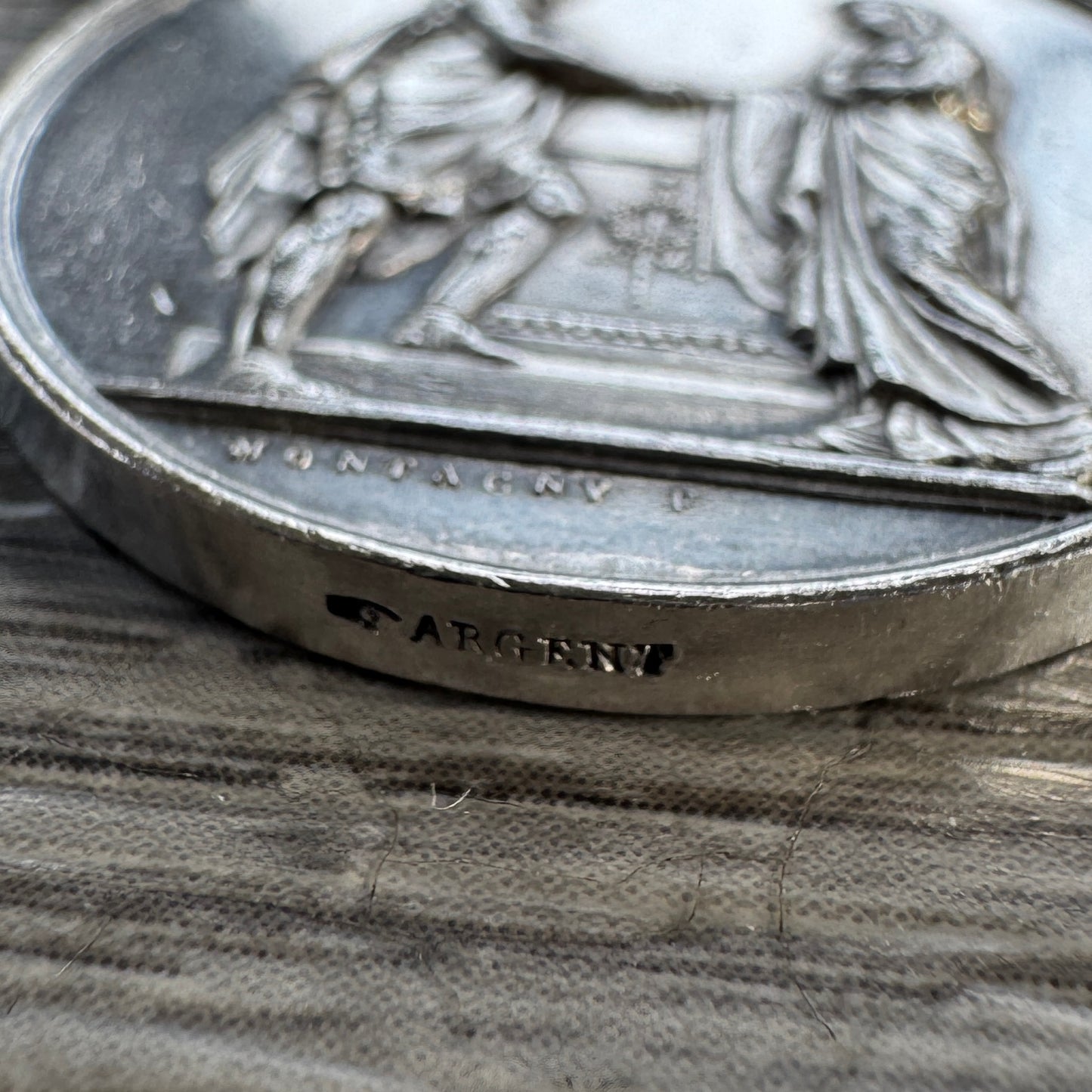Medaille de mariage ancienne en argent