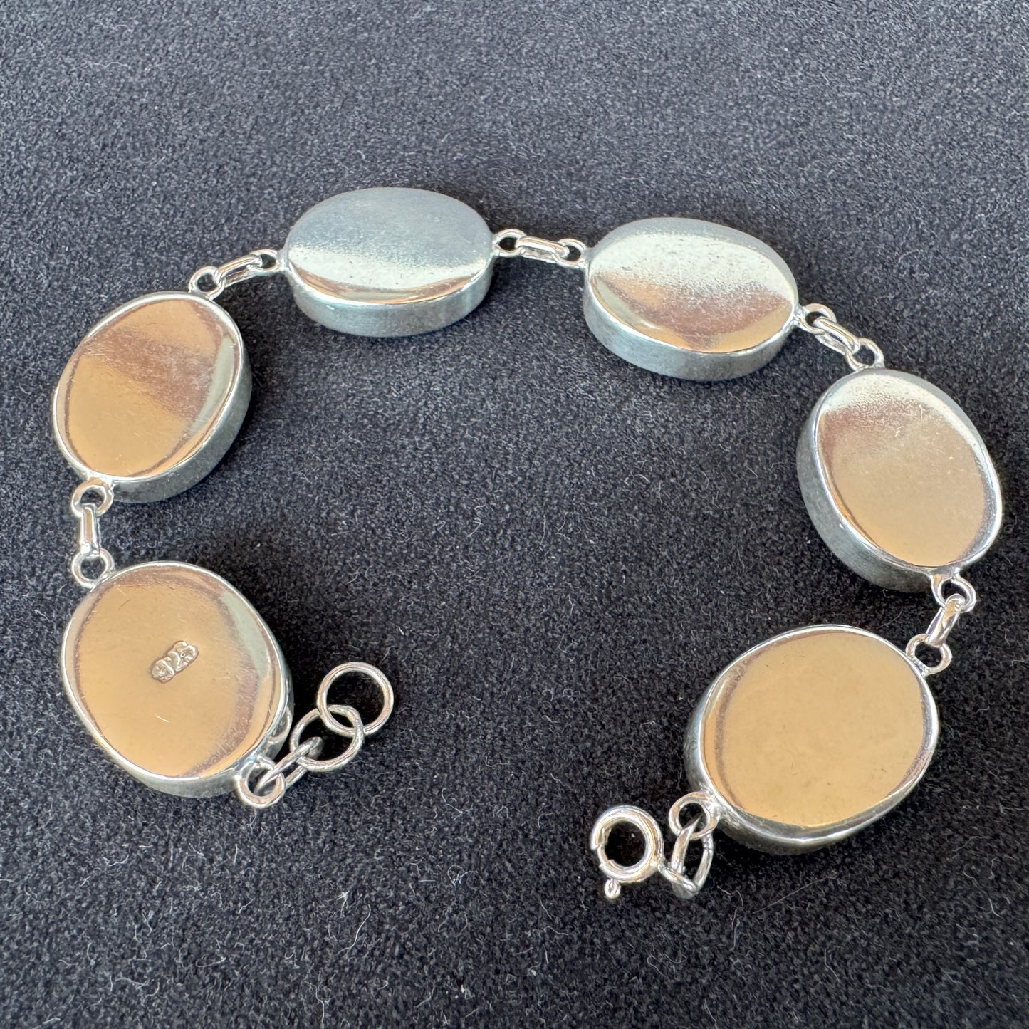 Bracelet en argent 925 et coquillage « œil de Sainte-Lucie »