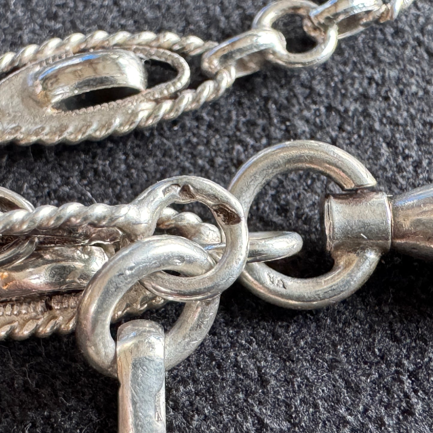 Chaine de montre à gousset ancienne - argent massif