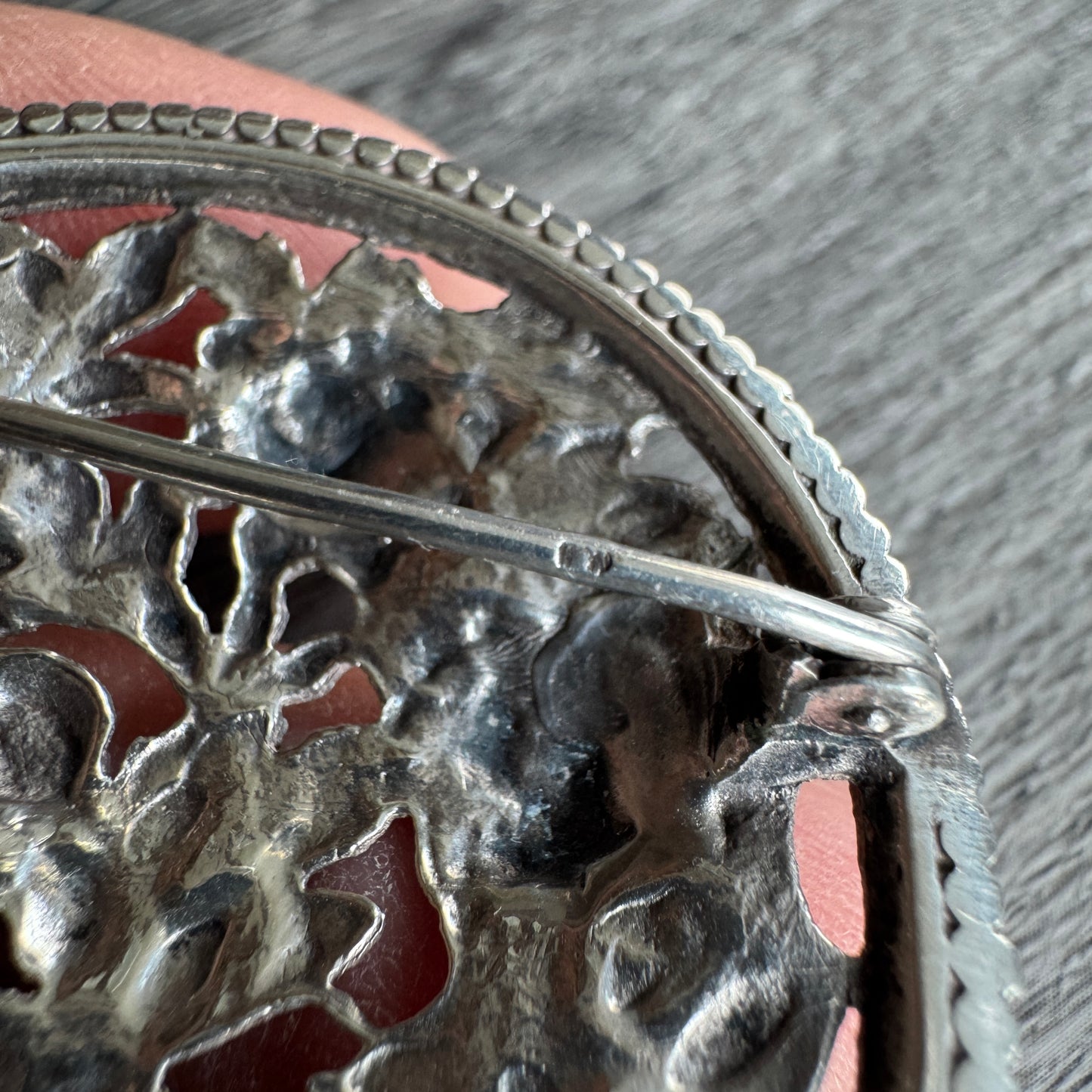 Broche ancienne FLAM « fleurs » en argent