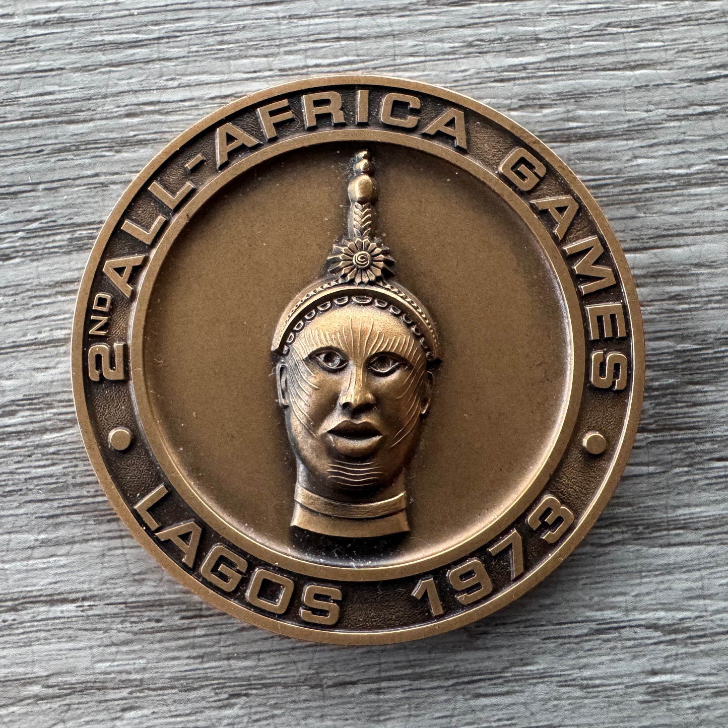Médaille en bronze 1973 Deuxième Jeux panafricains Lagos, Nigeria - HUGUENIN SUISS