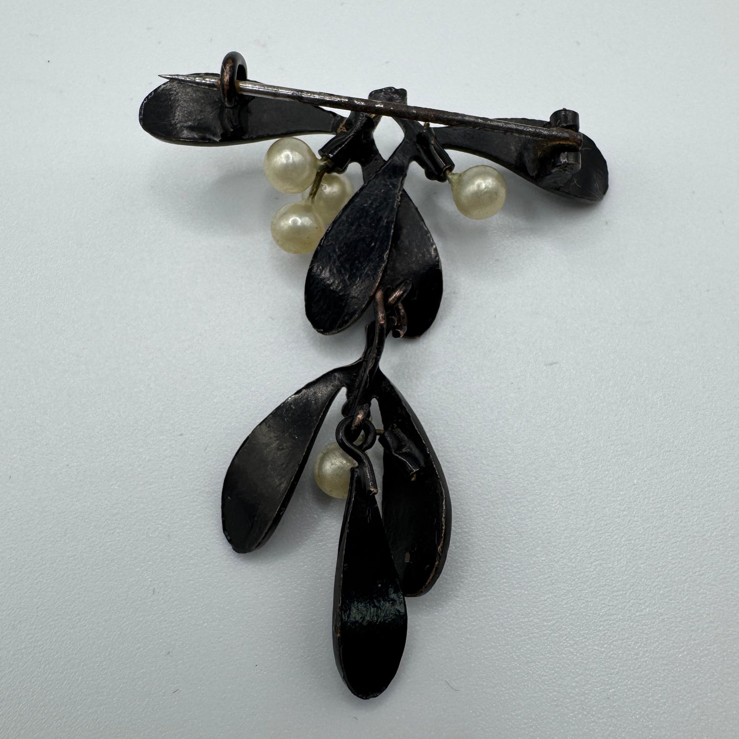 Broche ancienne « branche de gui » - ART NOUVEAU