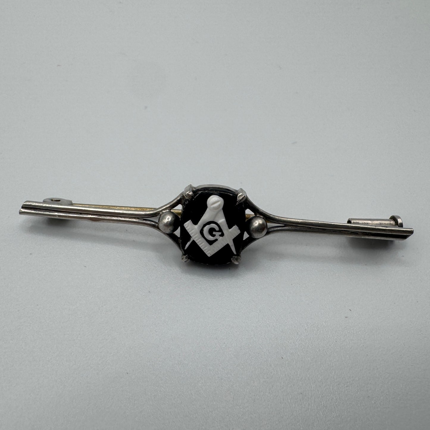Rare broche ancienne en argent « Franc Maçonnerie »