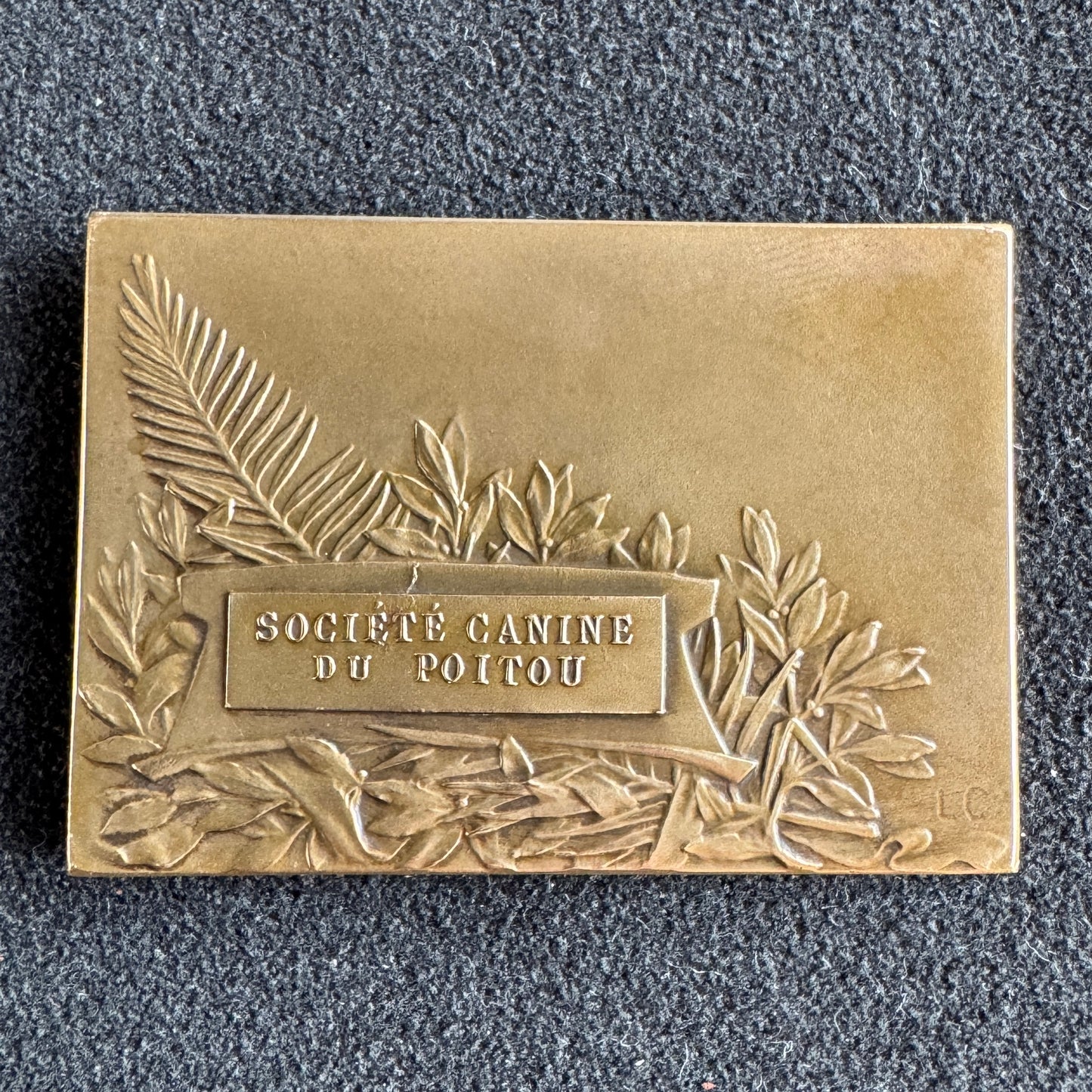 Medaille ancienne en bronze « Société canine du Poitou »