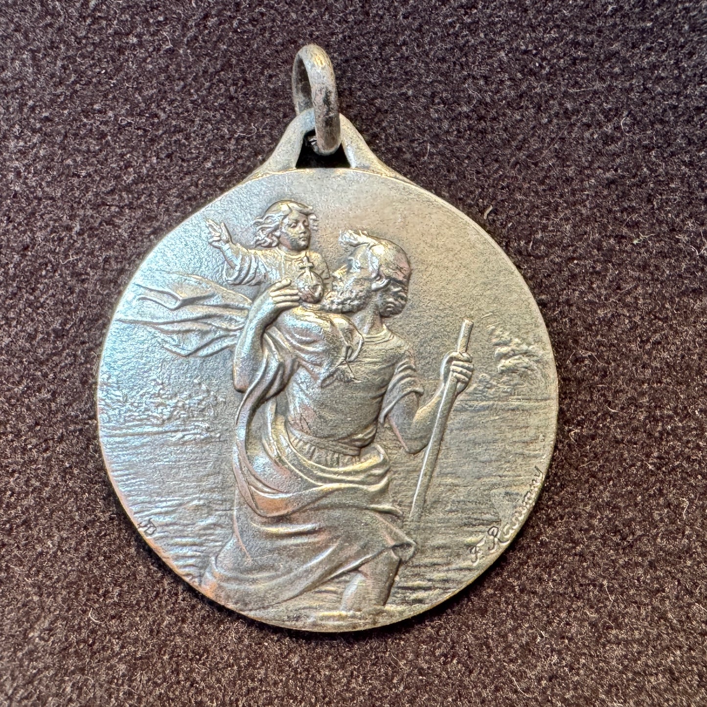 Médaille religieuse ancienne « Saint Christophe »