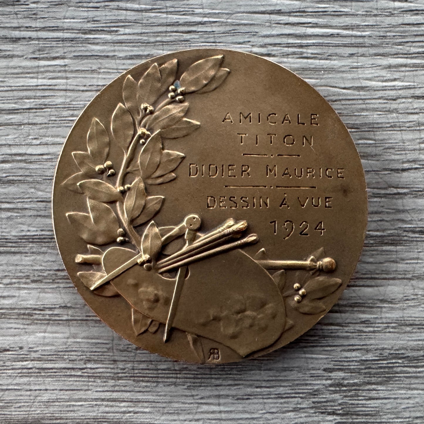 Médaille ancienne en bronze « concours de dessin 1924 »