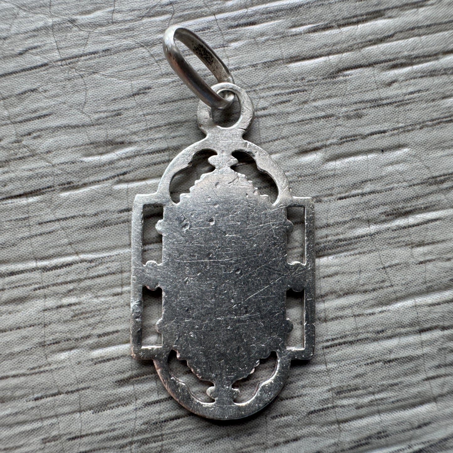 Médaille religieuse ancienne en argent - Sainte Vierge