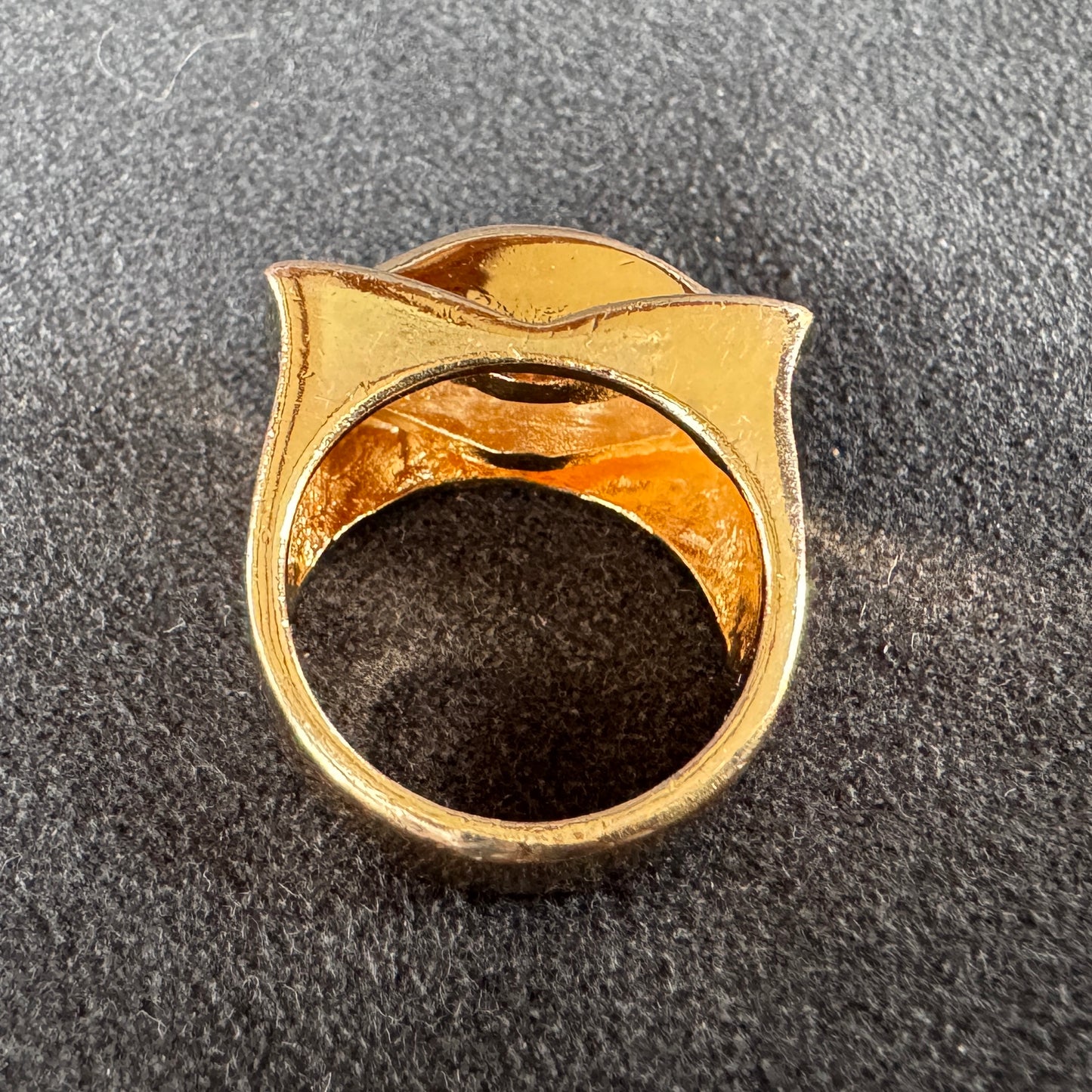 Bague style art deco - plaqué or et verroterie brillant