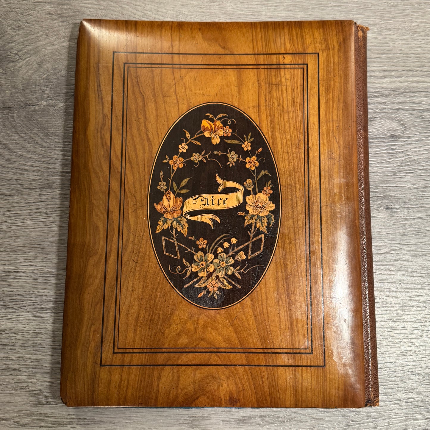 Porte documents vers 1900 - superbe marqueterie Niçoise