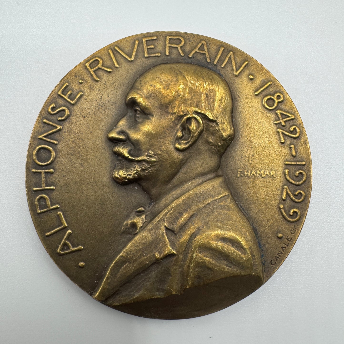 Médaille ancienne « scène champêtre » par Dropsy