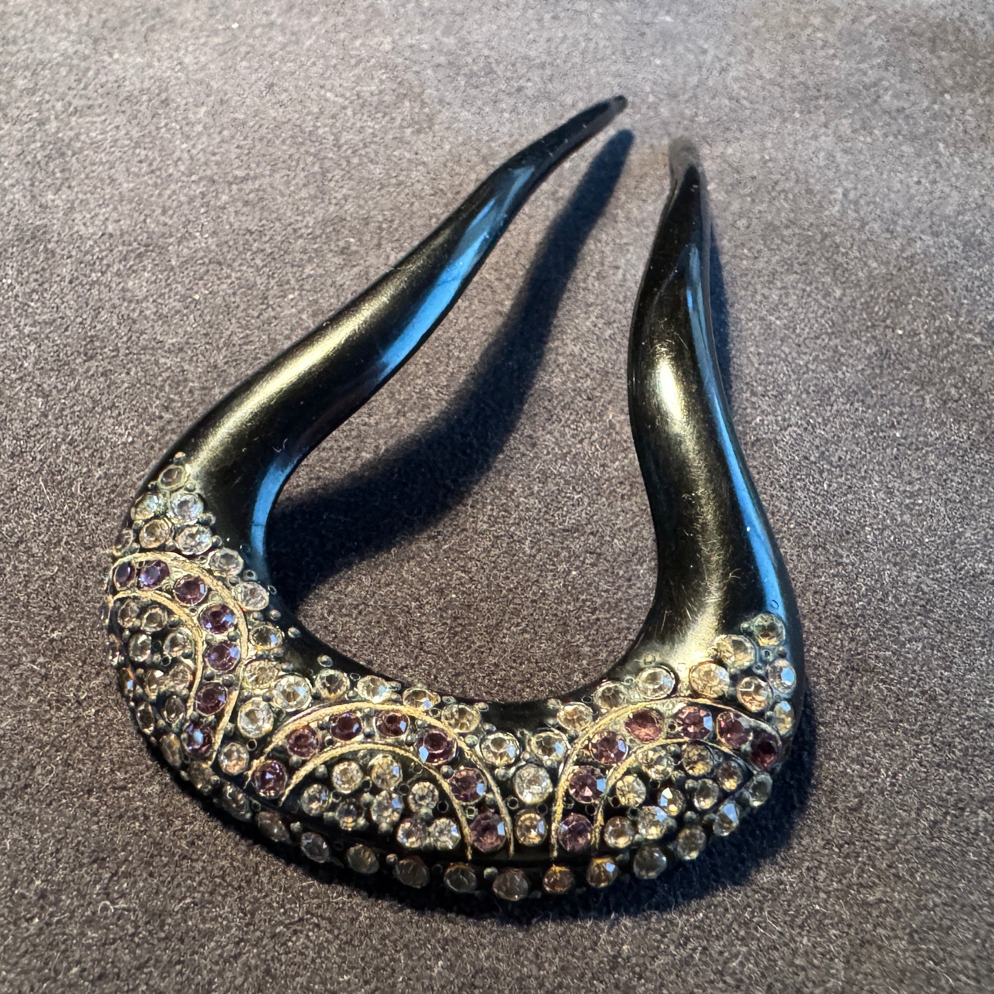 Peigne à cheveux années 1920 - celluloïd et strass