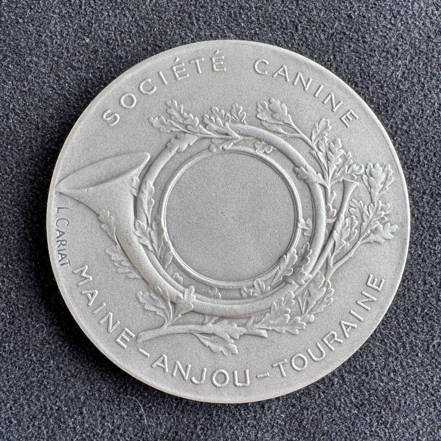 Medaille ancienne en bronze « société canine d’Anjou » - par Cariat