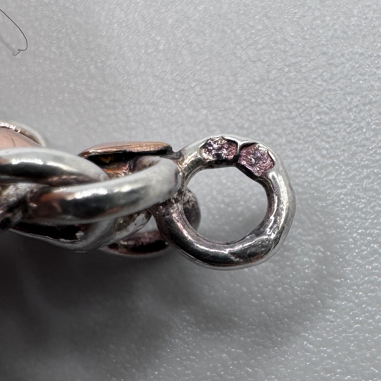 Bracelet ancien vers 1900 en argent massif et vermeil