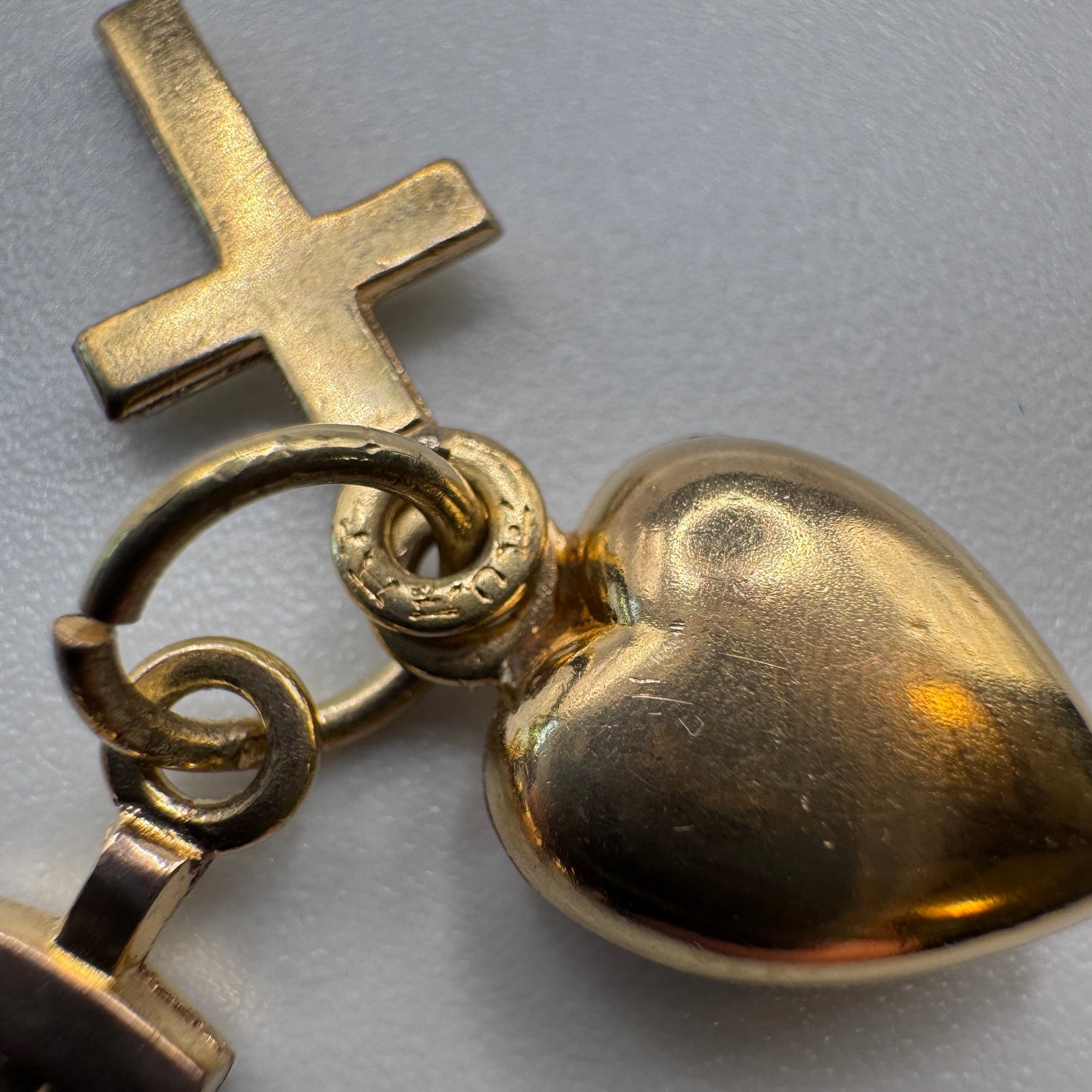 Médaille religieuse « cœur, croix,ancre » - plaqué or MURAT