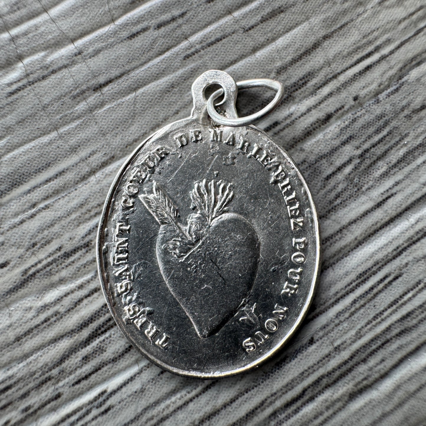 Médaille religieuse ancienne en argent - Notre Dame de Villedieu