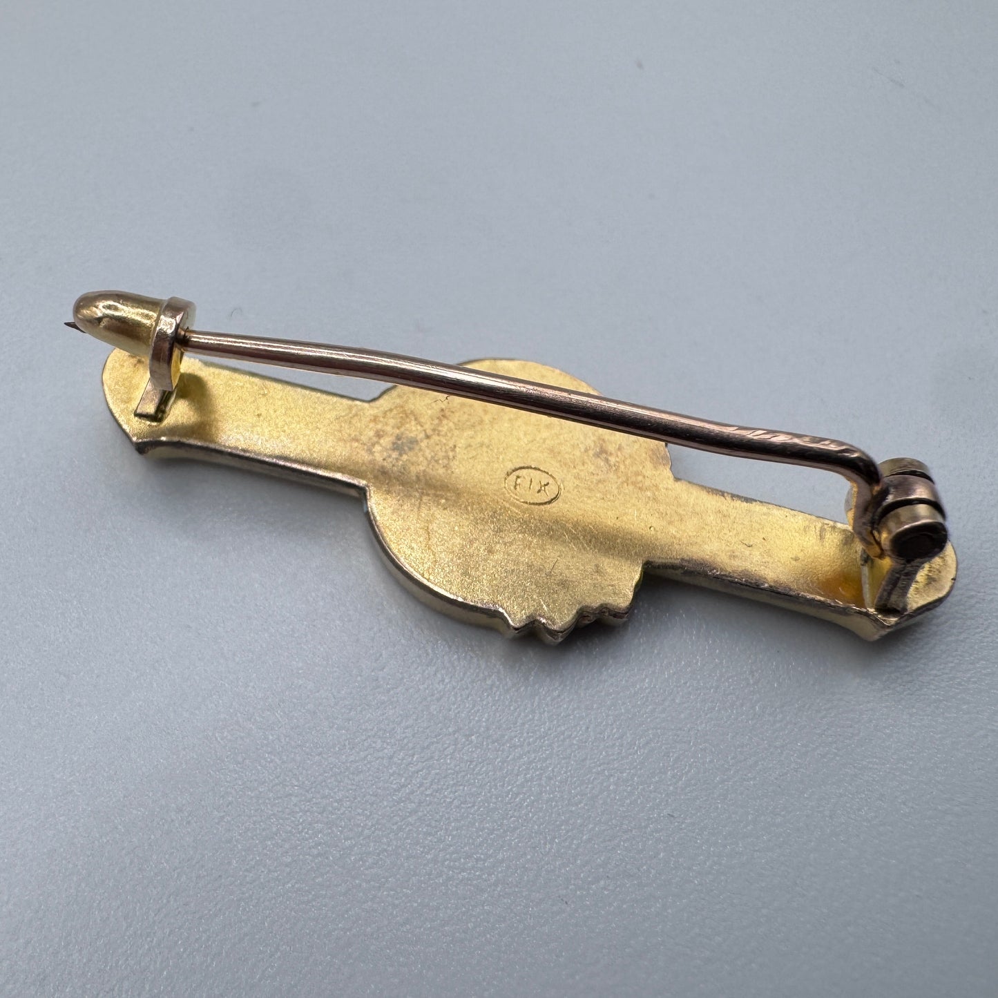 Broche ancienne Art Nouveau - vers 1900 - plaque or FIX
