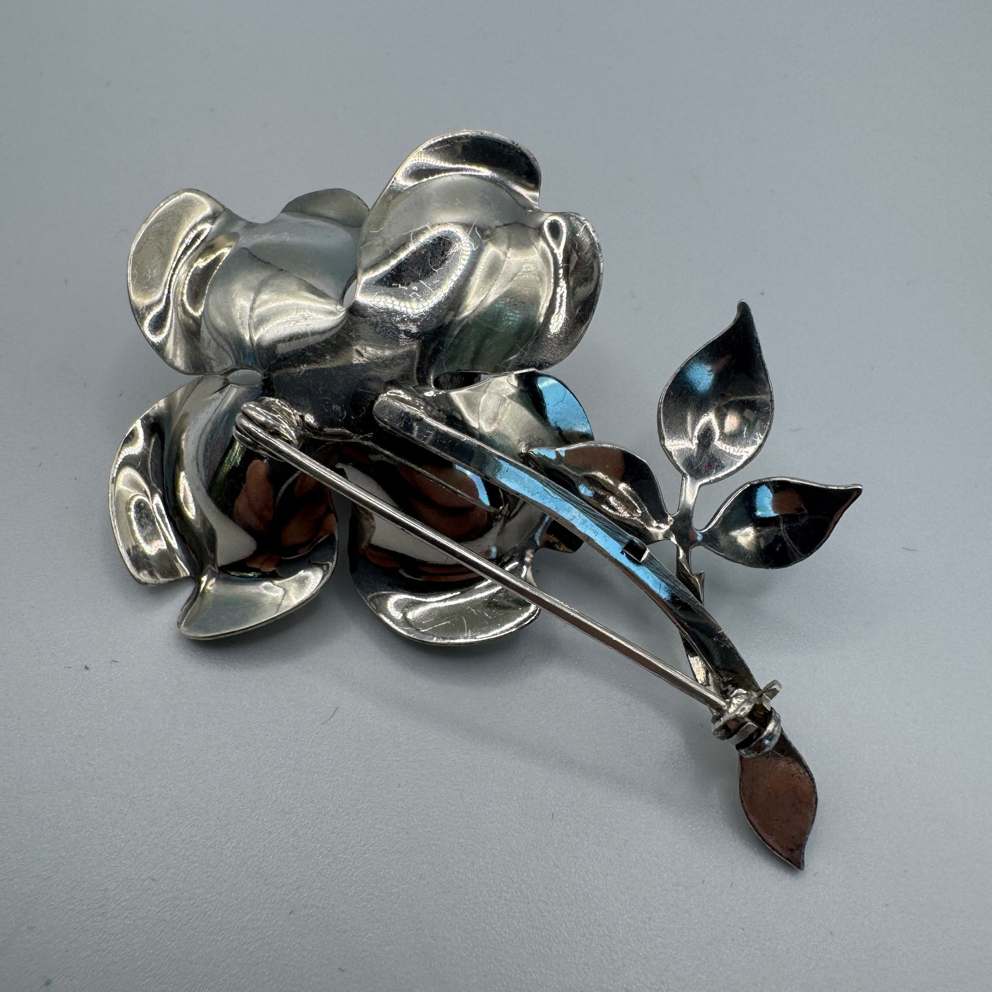 Broche ancienne « rose » - argent massif