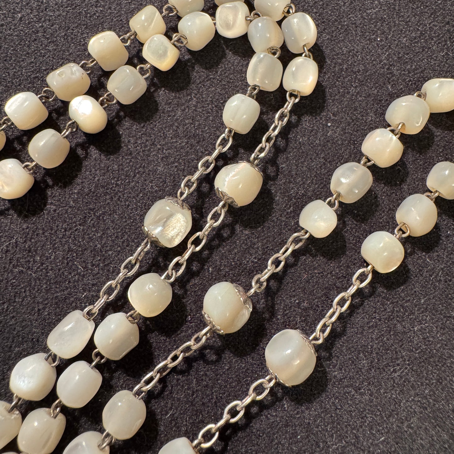 Chapelet ancien en argent et nacre